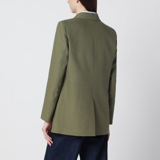 Olive green double-breasted jacket