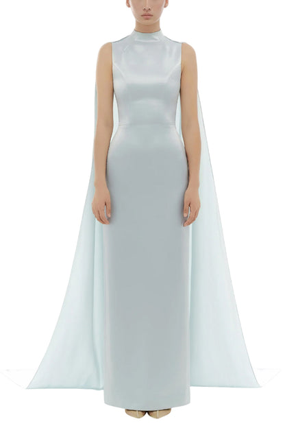 BABY BLUE CAPE DRESS
