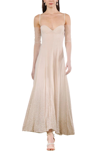 BEADED CRYSTALLIZED GEORGETTE DRESS