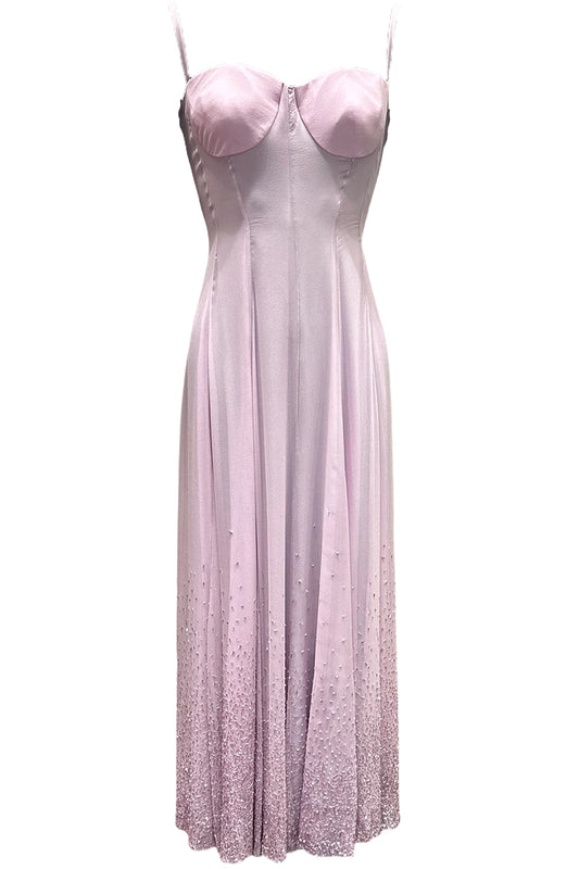 BEADED CRYSTALLIZED GEORGETTE DRESS