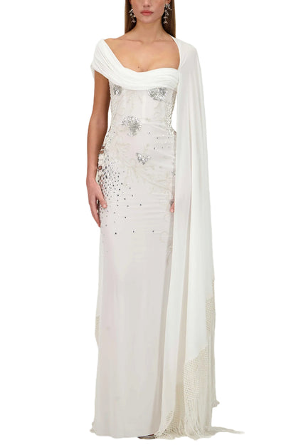 BEADED GEORGETTE DRESS