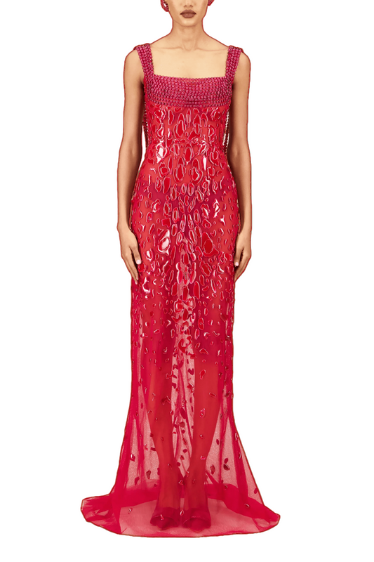 BEADED LONG DRESS