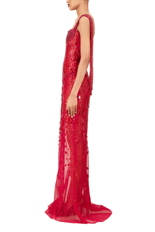 BEADED LONG DRESS
