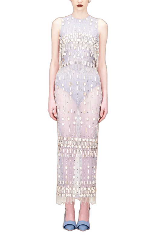 BEADED MIDI DRESS