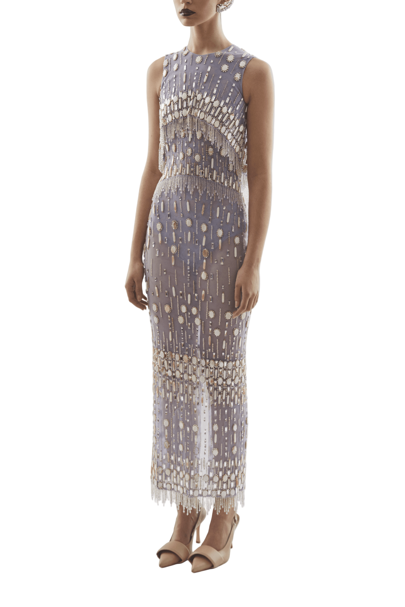 BEADED MIDI DRESS
