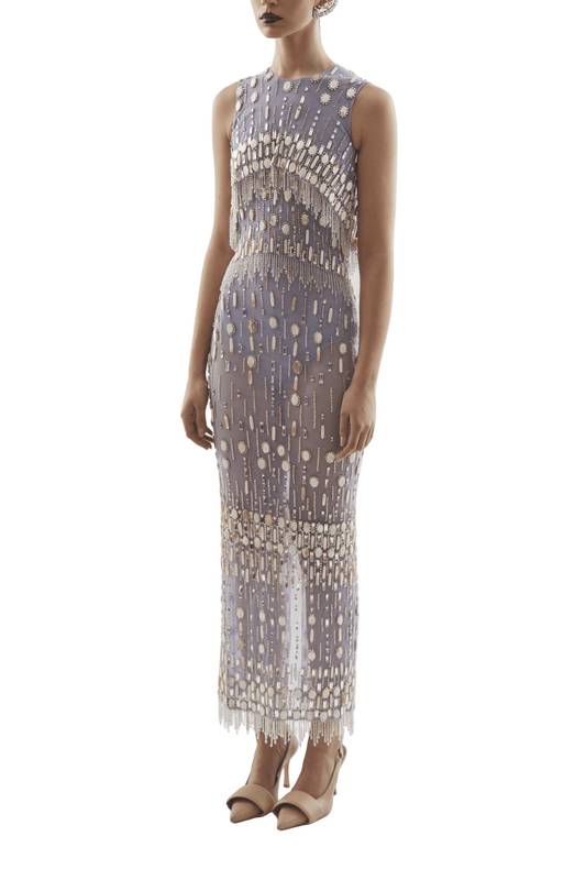 BEADED MIDI DRESS