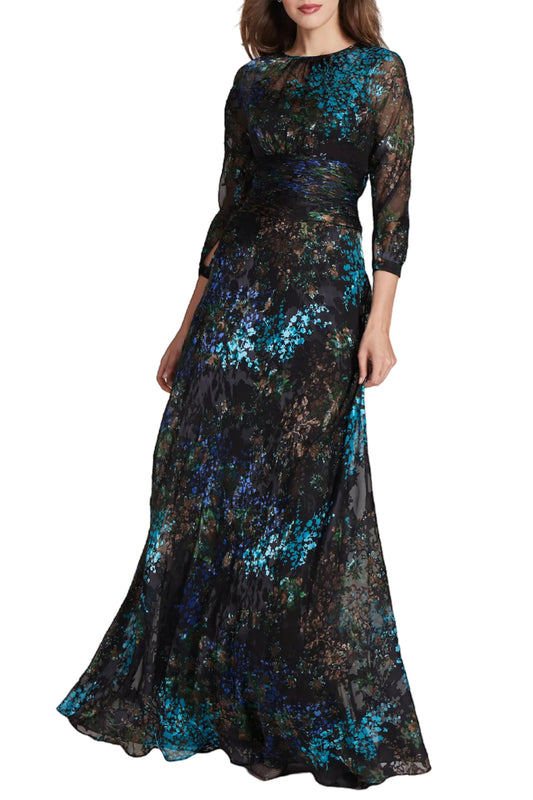 BURNOUT CHIFFON GOWN