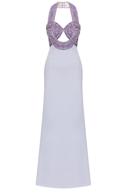CRYSTAL EMBELLISHED BUSTIER GOWN