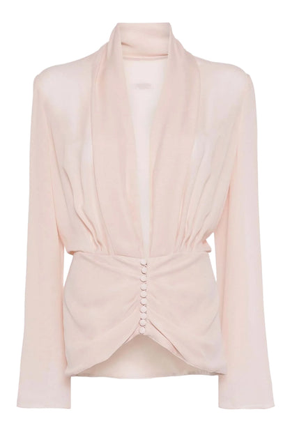 BUTTONED SILK BLOUSE