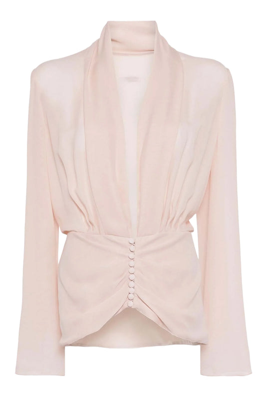 BUTTONED SILK BLOUSE