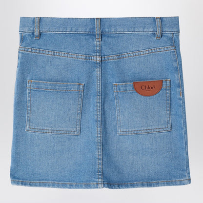 Blue Denim Mini Skirt