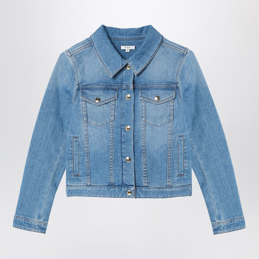 Blue Washed-effect Denim Jacket