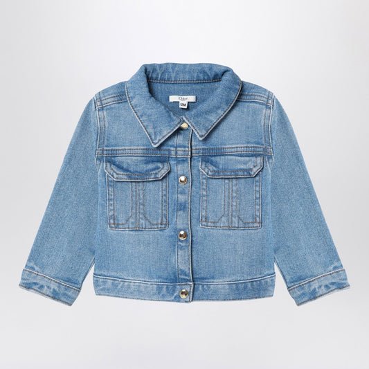 Blue Washed-effect Denim Jacket