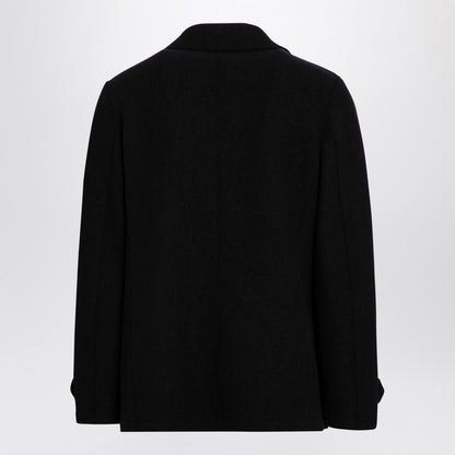 Black peacoat in boiled wool