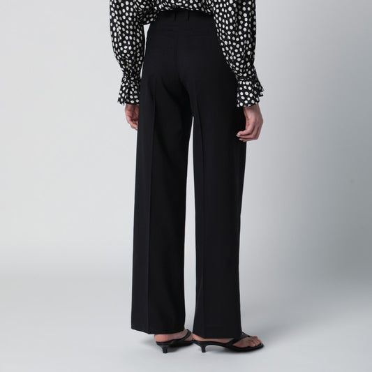Black wool trousers