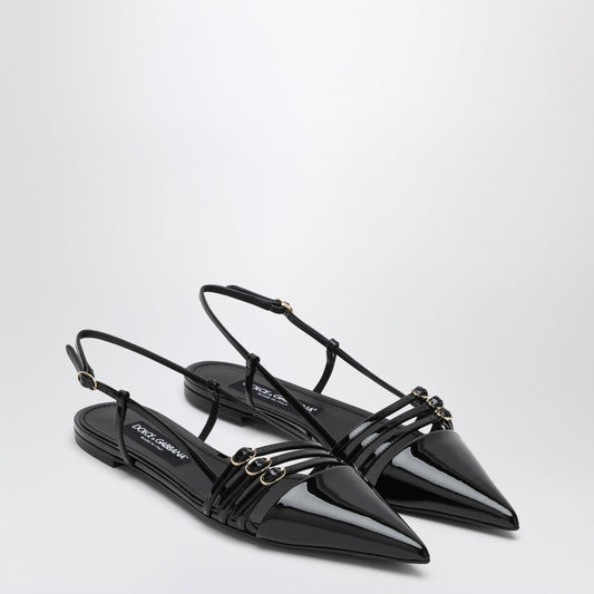 Black Patent Low Slingback