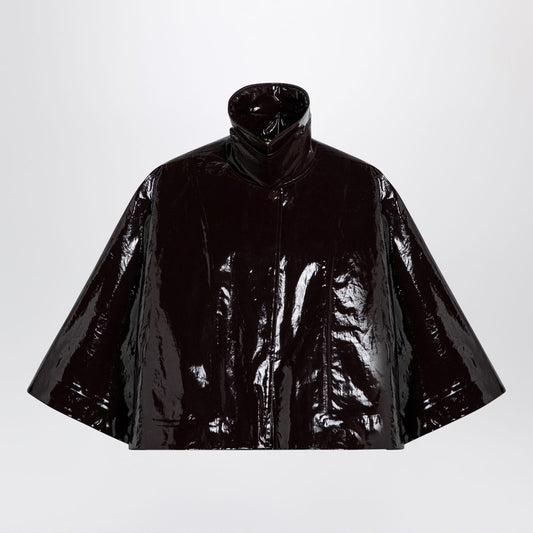 Short Brown Shiny Cotton Cape