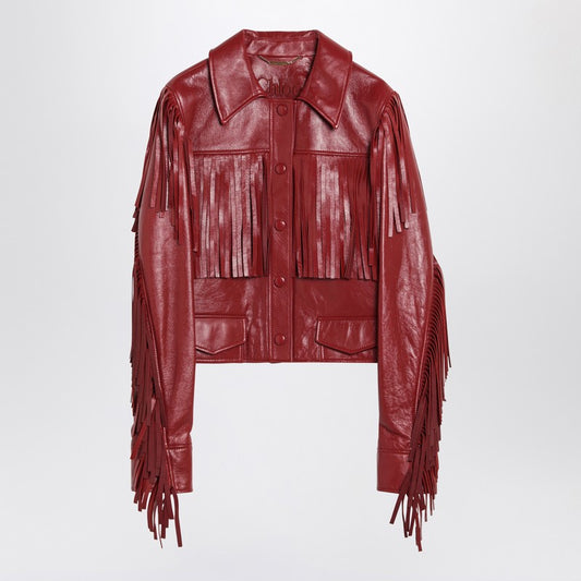 Fringed Red Leather Jacket