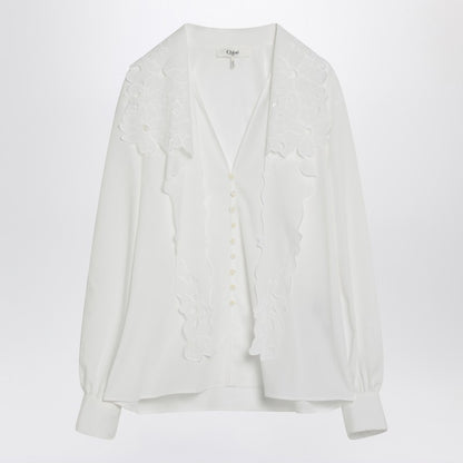 White Shirt With Embroidered Bow Tie