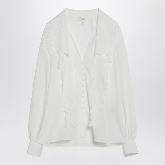 White Shirt With Embroidered Bow Tie