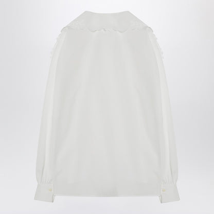 White Shirt With Embroidered Bow Tie