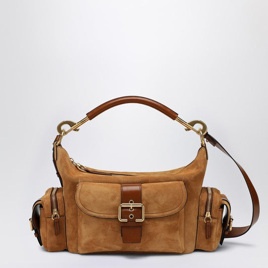 Tan coloured suede leather Camera bag