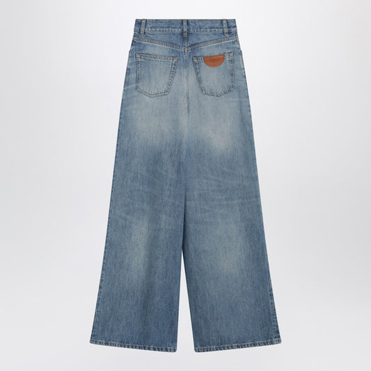 High-waisted wide-leg Dream blue jeans