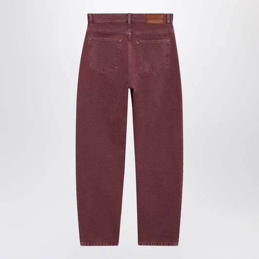 Dark pink denim jeans