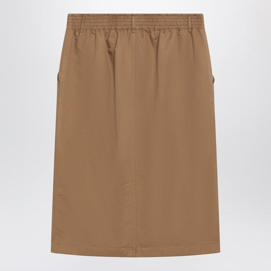 Beige midi pencil skirt