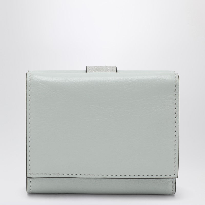 Paddington mini trifold wallet in aqua blue leather