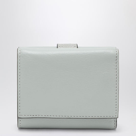 Paddington mini trifold wallet in aqua blue leather