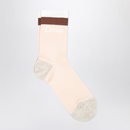 Light Pink Socks With Logo