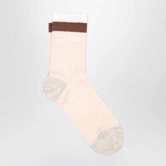 Light Pink Socks With Logo