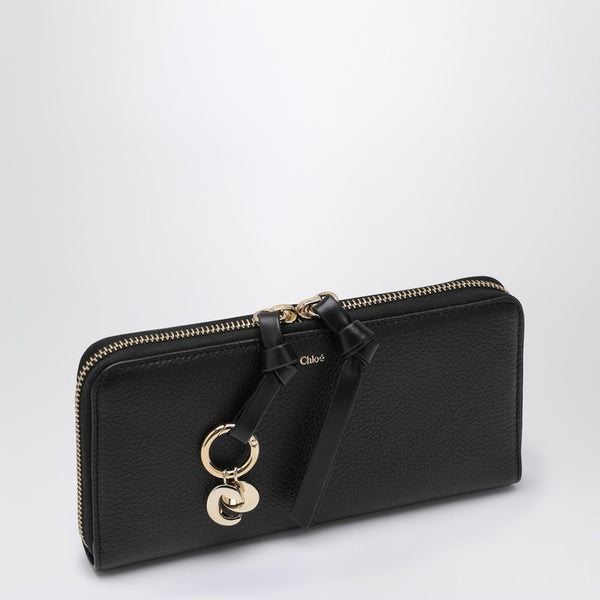 Alphabet Black Zipped Wallet