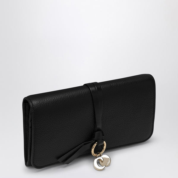 Alphabet Black Flap Wallet