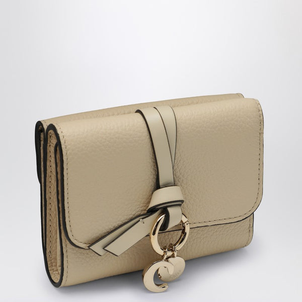 Alphabet Small Trifold Beige Wallet