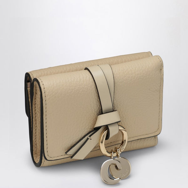 Alphabet Mini Trifold Beige Wallet