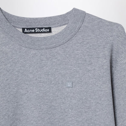 Grey Sweatshirt With Small Logo Patch