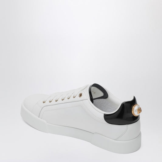 White/gold leather Portofino sneakers