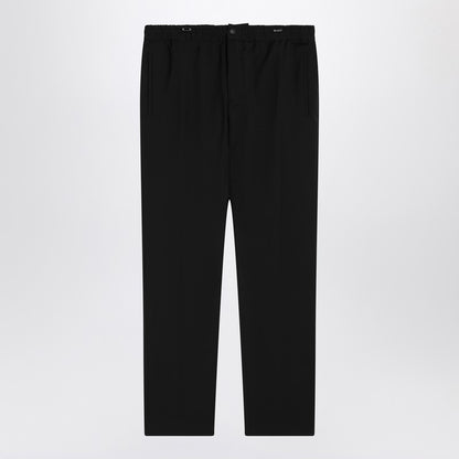 Black Wool-blend Trousers
