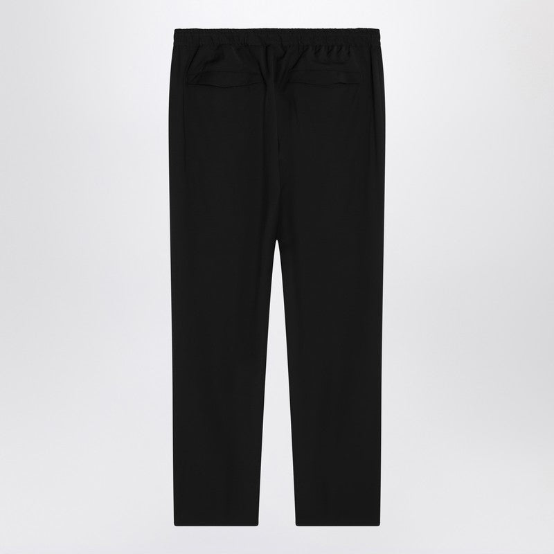 Black Wool-blend Trousers