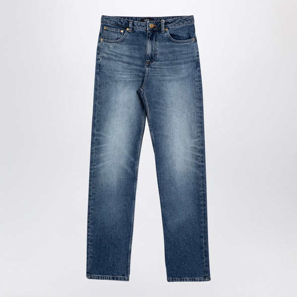 Blue Washed-Effect Denim Jeans