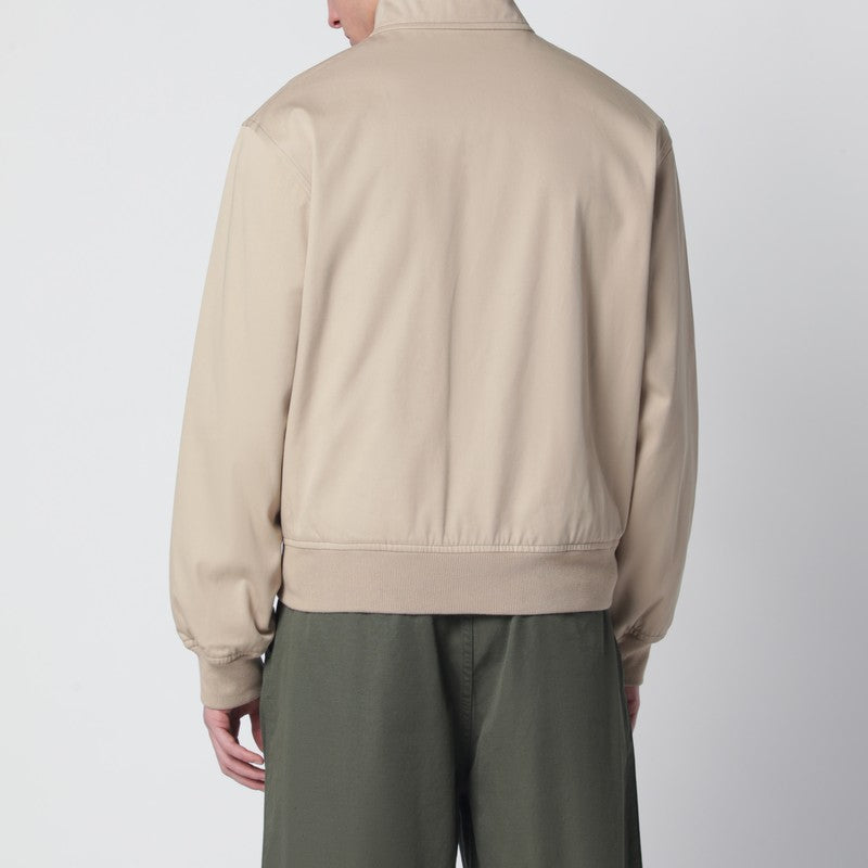 Beige cotton zip-up jacket