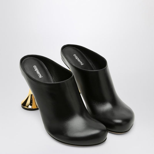 Orchestra Closed Mule Heel In Black Leather