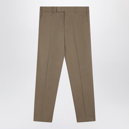 Dark Beige Cotton Trousers