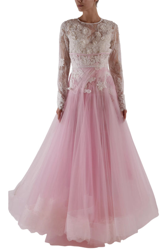 CANARIO LACE BLOUSE & BELTED SKIRT
