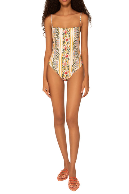 CAOBA FLORAL EMBROIDERED ONE PIECE SWIMSUIT