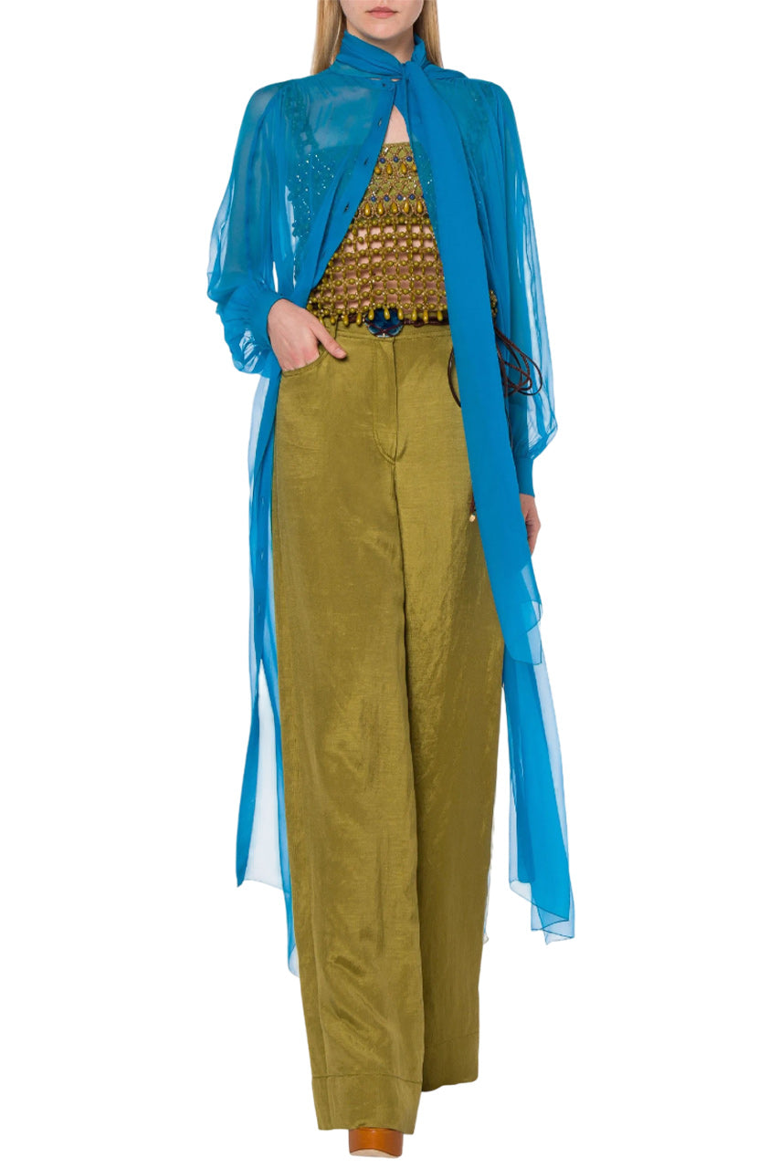 CHIFFON SHIRT DRESS