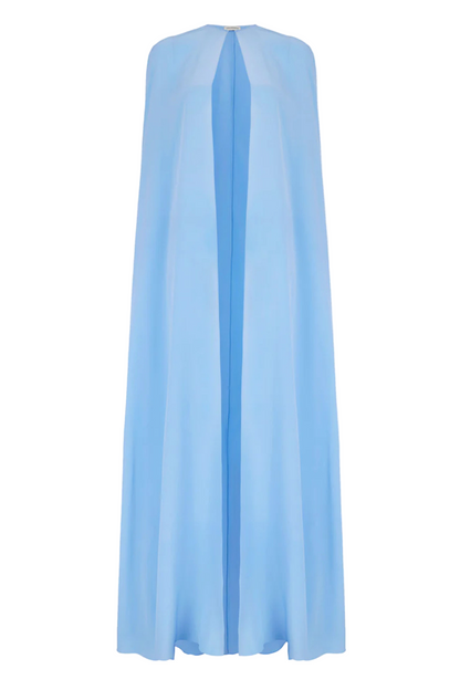 CLARETTE CAPE IN BABY BLUE SILK CREPE DE CHINE