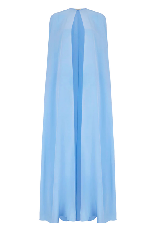 CLARETTE CAPE IN BABY BLUE SILK CREPE DE CHINE